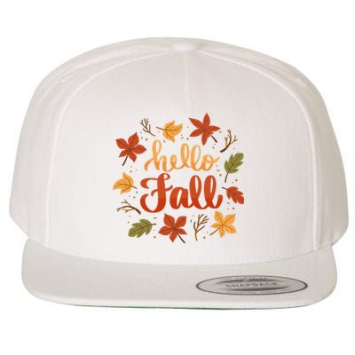 Hello Fall Wool Snapback Cap