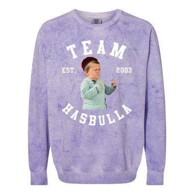 Hasbulla Funny Hasbulla Hasbullah Smile Colorblast Crewneck Sweatshirt