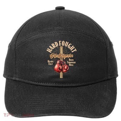 Hard Fought Hallelujah Heart Felt Been Through Hell Cross Boxing Gloves 7-Panel Snapback Hat