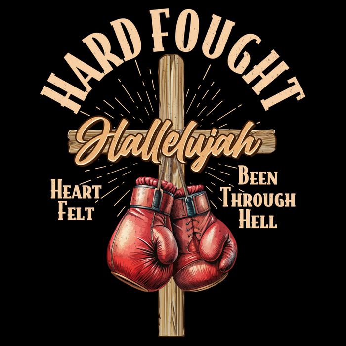 Hard Fought Hallelujah Heart Felt Been Through Hell Cross Boxing Gloves 16 in Basic Backpack