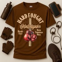 Hard Fought Hallelujah Heart Felt Been Through Hell Cross Boxing Gloves Cooling Performance Crew T-Shirt