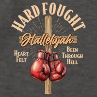 Hard Fought Hallelujah Heart Felt Been Through Hell Cross Boxing Gloves Vector Backpack