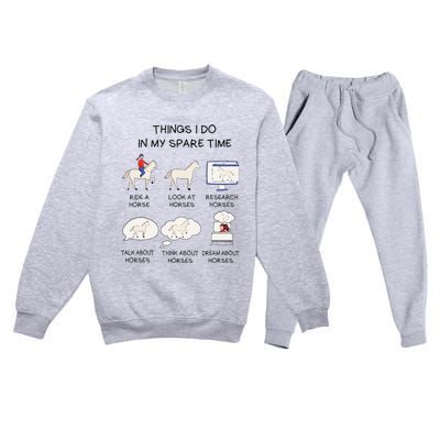 Horse For Horse Riding Premium Crewneck Sweatsuit Set