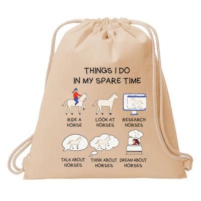 Horse For Horse Riding Drawstring Bag