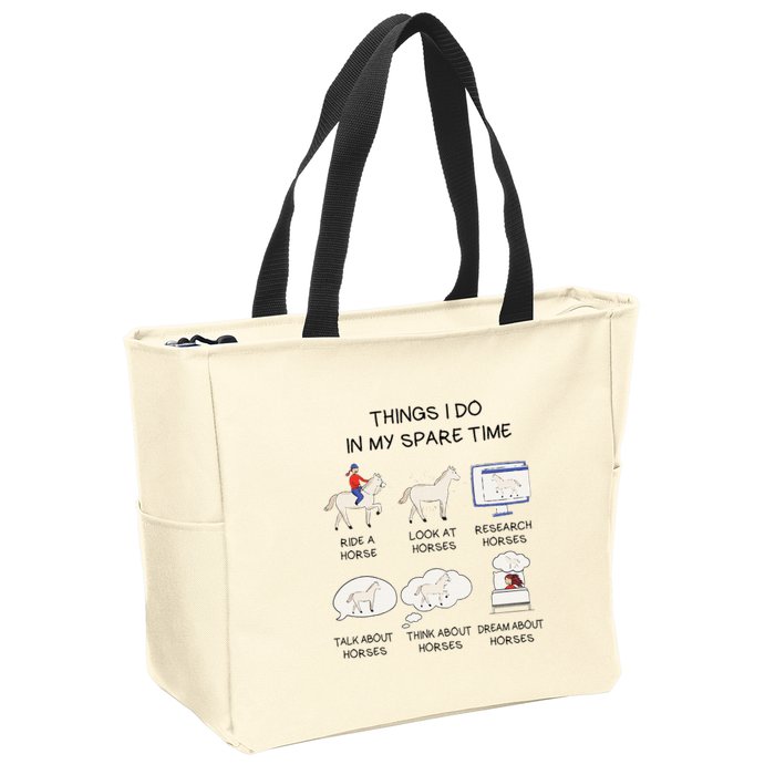Horse For Horse Riding Zip Tote Bag