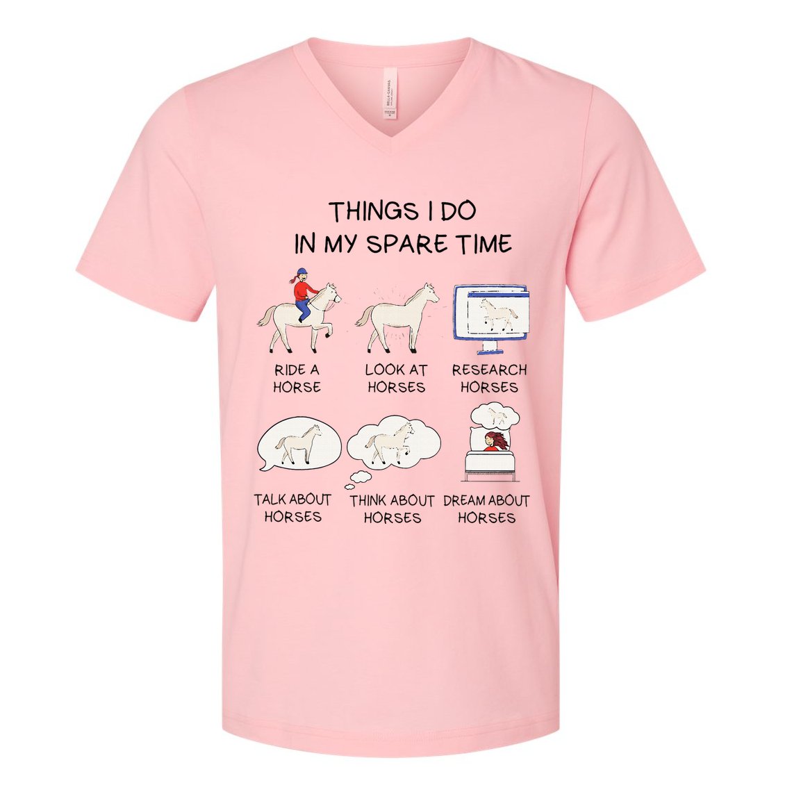 Horse For Horse Riding V-Neck T-Shirt
