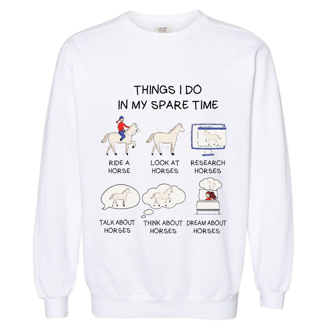Horse For Horse Riding Garment-Dyed Sweatshirt
