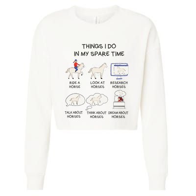 Horse For Horse Riding Cropped Pullover Crew