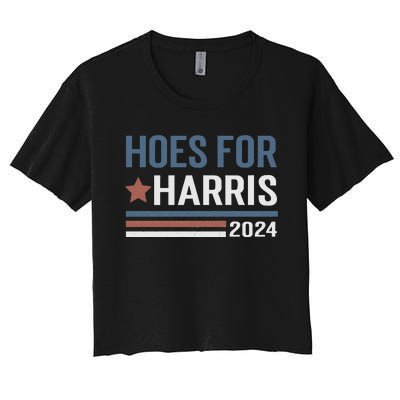 Hoes For Harris 24 Hotties For Harris 2024 Long Sleeve Women's Crop Top Tee