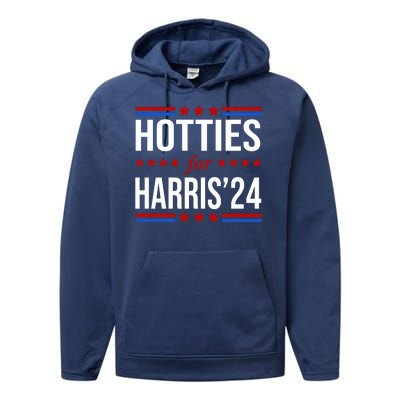 Hotties For Harris 2024 Funny Election Kamala Performance Fleece Hoodie