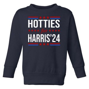 Hotties For Harris 2024 Funny Election Kamala Toddler Sweatshirt