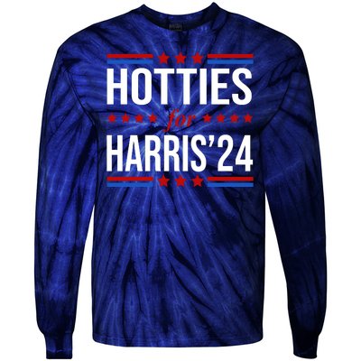 Hotties For Harris 2024 Funny Election Kamala Tie-Dye Long Sleeve Shirt