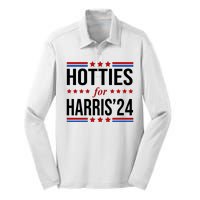 Hotties For Harris 2024 Funny Election Kamala Silk Touch Performance Long Sleeve Polo