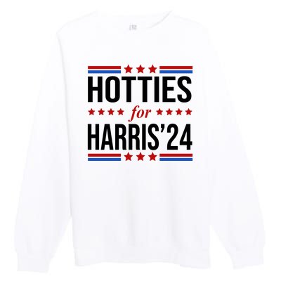 Hotties For Harris 2024 Funny Election Kamala Premium Crewneck Sweatshirt