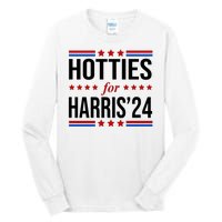 Hotties For Harris 2024 Funny Election Kamala Tall Long Sleeve T-Shirt