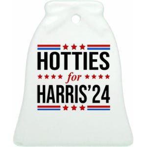 Hotties For Harris 2024 Funny Election Kamala Ceramic Bell Ornament