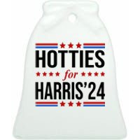 Hotties For Harris 2024 Funny Election Kamala Ceramic Bell Ornament