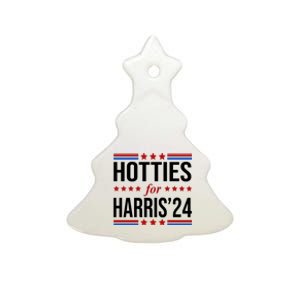 Hotties For Harris 2024 Funny Election Kamala Ceramic Tree Ornament