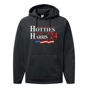 Hotties For Harris Kamala Harris For President 2024 Performance Fleece Hoodie