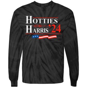 Hotties For Harris Kamala Harris For President 2024 Tie-Dye Long Sleeve Shirt