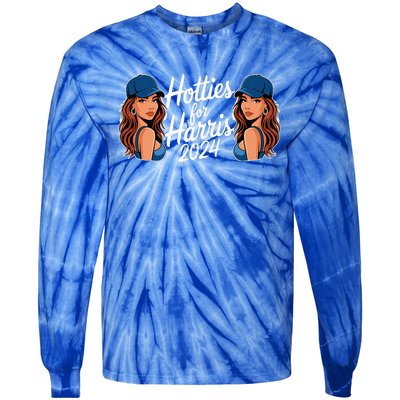 Hotties For Harris 2024 Election Political Statet Tie-Dye Long Sleeve Shirt