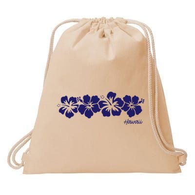 Hibiscus Flower Hawaii Aloha Hawaiian Retro Beach Drawstring Bag