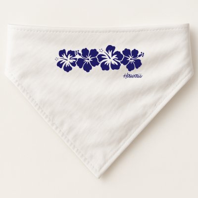 Hibiscus Flower Hawaii Aloha Hawaiian Retro Beach USA-Made Doggie Bandana