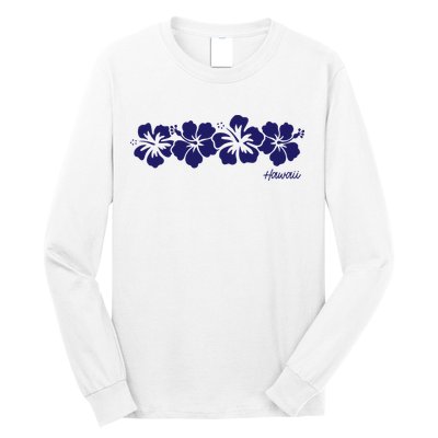 Hibiscus Flower Hawaii Aloha Hawaiian Retro Beach Long Sleeve Shirt