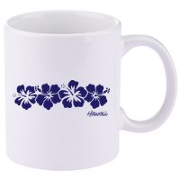 Hibiscus Flower Hawaii Aloha Hawaiian Retro Beach 11oz C Handle Ceramic Mug