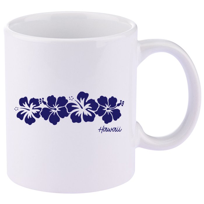 Hibiscus Flower Hawaii Aloha Hawaiian Retro Beach 11oz C Handle Ceramic Mug