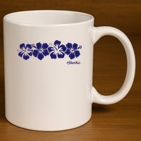 Hibiscus Flower Hawaii Aloha Hawaiian Retro Beach 11oz C Handle Ceramic Mug