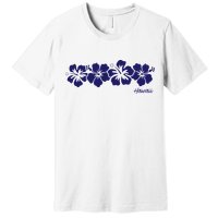 Hibiscus Flower Hawaii Aloha Hawaiian Retro Beach Premium T-Shirt