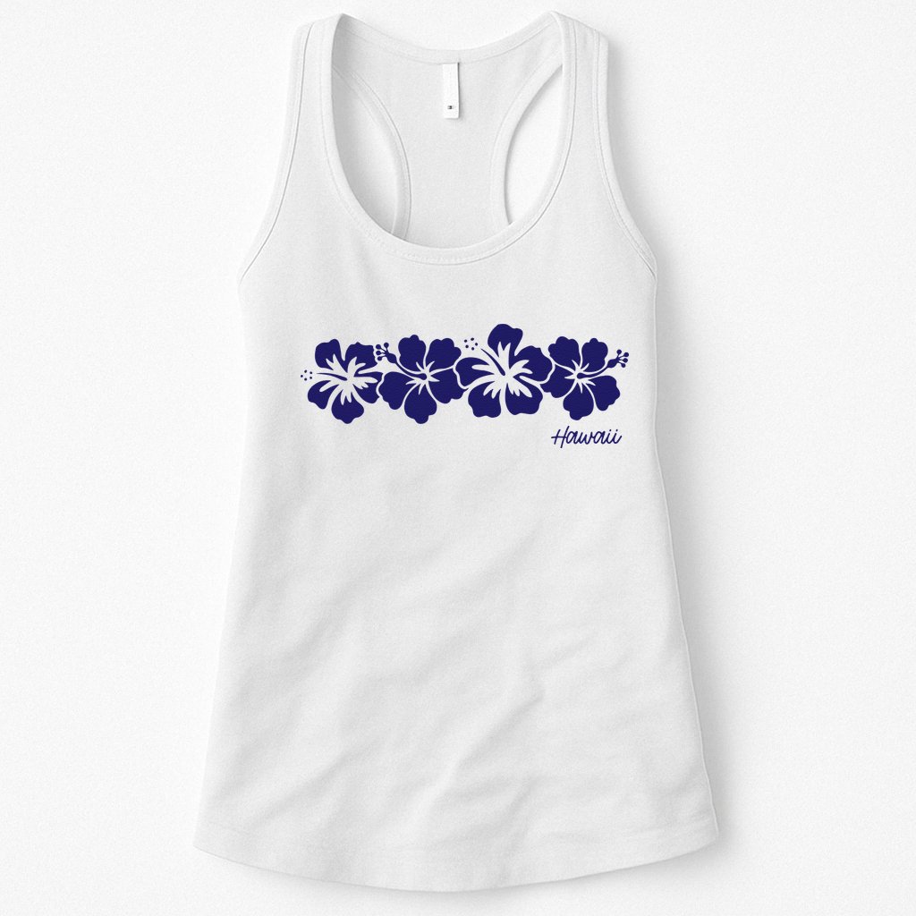 Hibiscus Flower Hawaii Aloha Hawaiian Retro Beach Womens Tank Top