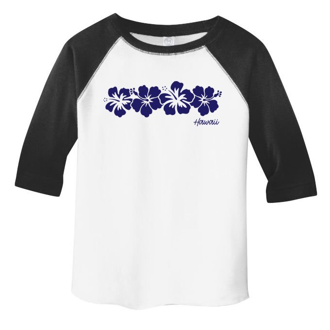 Hibiscus Flower Hawaii Aloha Hawaiian Retro Beach Toddler Fine Jersey T-Shirt