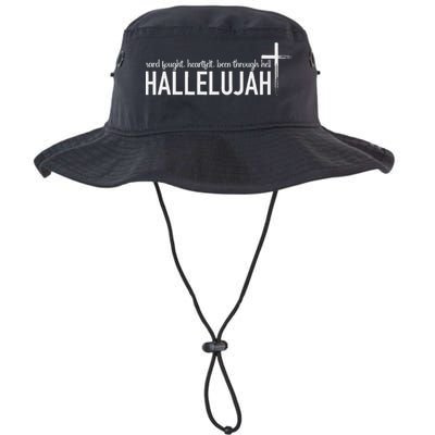 Hard Fought Heartfelt Been Through Hell Hallelujah Christian Bucket Hat