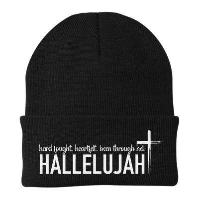 Hard Fought Heartfelt Been Through Hell Hallelujah Christian Beanie