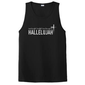 Hard Fought Heartfelt Been Through Hell Hallelujah Christian PosiCharge Competitor Tank