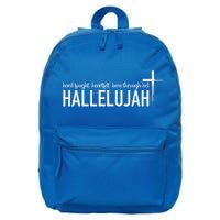 Hard Fought Heartfelt Been Through Hell Hallelujah Christian 16 in Basic Backpack