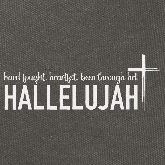 Hard Fought Heartfelt Been Through Hell Hallelujah Christian Cotton Canvas Backpack
