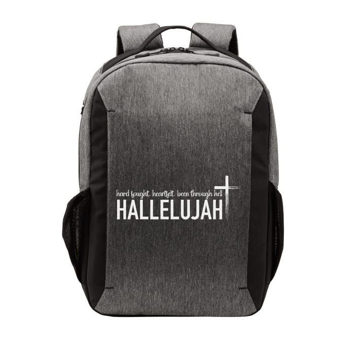 Hard Fought Heartfelt Been Through Hell Hallelujah Christian Vector Backpack