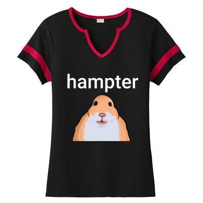 Hampter Funny Hamster Dank Meme Cute Gift Ladies Halftime Notch Neck Tee