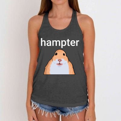 Hampter Funny Hamster Dank Meme Cute Gift Women's Knotted Racerback Tank