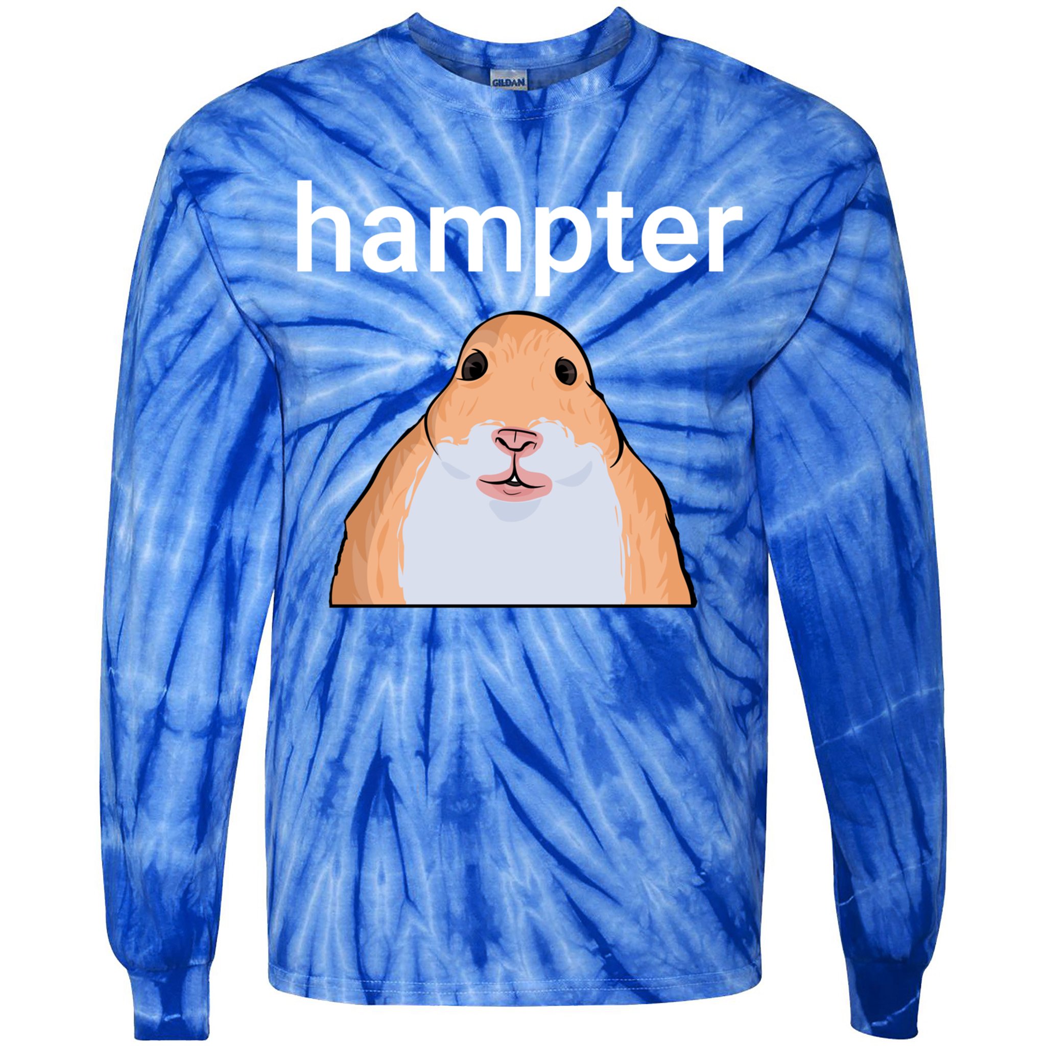 Hampter Funny Hamster Dank Meme Cute Gift Tie-Dye Long Sleeve Shirt