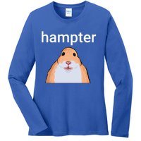 Hampter Funny Hamster Dank Meme Cute Gift Ladies Long Sleeve Shirt