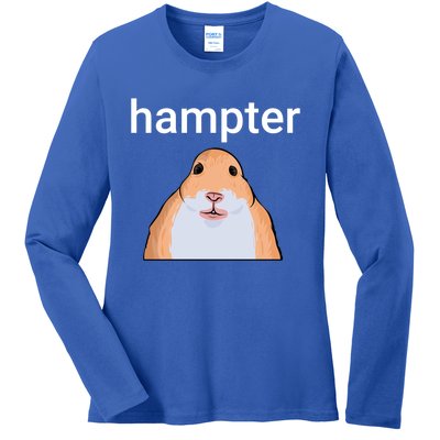 Hampter Funny Hamster Dank Meme Cute Gift Ladies Long Sleeve Shirt