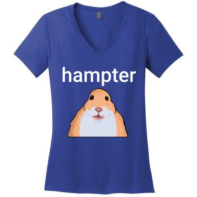 Hampter Funny Hamster Dank Meme Cute Gift Women's V-Neck T-Shirt