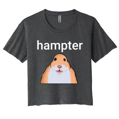 Hampter Funny Hamster Dank Meme Cute Gift Women's Crop Top Tee