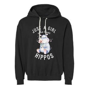 Hippo For Hippo Lover Cute Hippo Garment-Dyed Fleece Hoodie