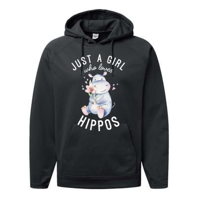 Hippo For Hippo Lover Cute Hippo Performance Fleece Hoodie