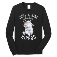 Hippo For Hippo Lover Cute Hippo Long Sleeve Shirt